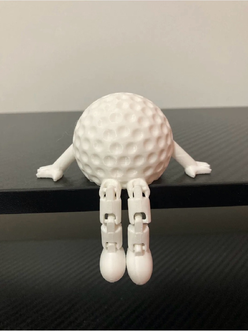 White Golf Ball Figure Sit-Over Edge Toy - Kids Toy
